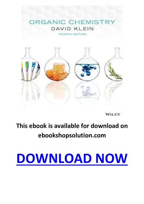Student Study Guide and <b>Solutions</b> <b>Manual</b> T/A <b>Organic</b> <b>Chemistry</b>, 2e Wiley E-Text Student Package. . Organic chemistry david klein 4th edition solutions manual pdf free